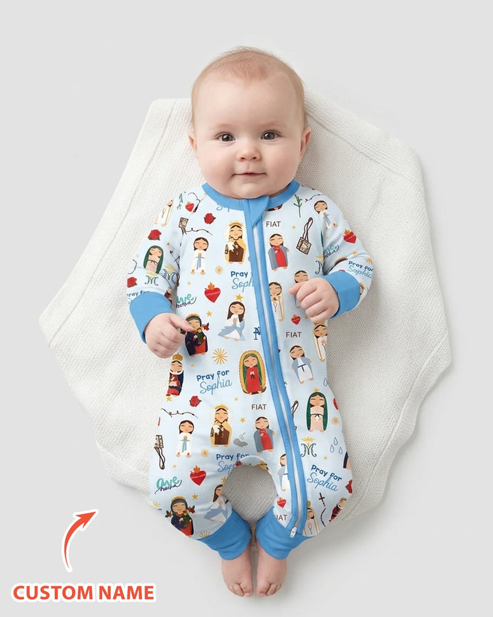 Mother Mary Pray For Me Custom Name Bamboo Convertible Zippy