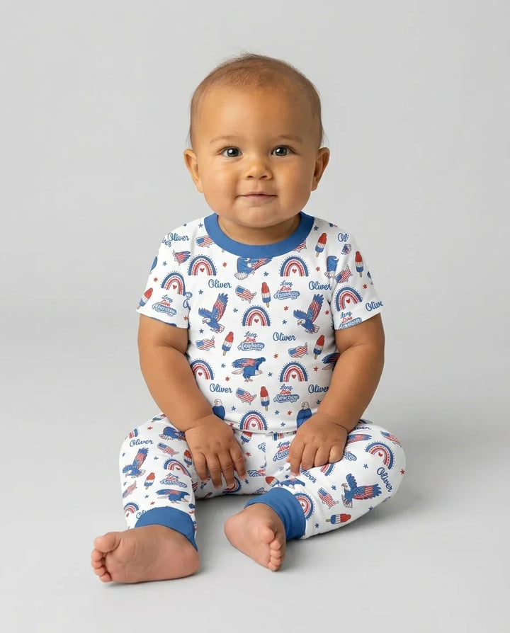 Zweiteiliges, kurzärmliges Pyjama-Set mit Marienkäfern