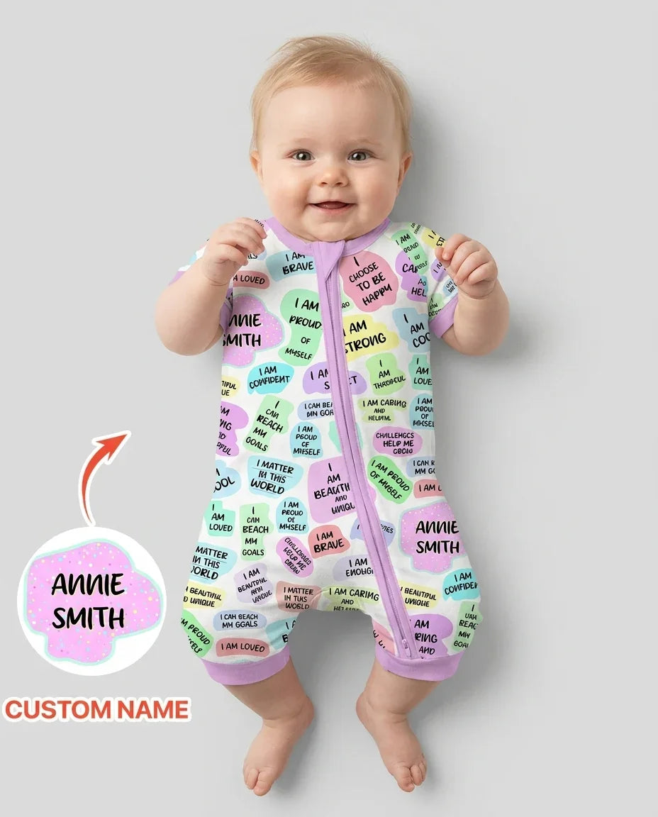 Mom & Baby Daily Affirmation Bamboo Shorty Zippy