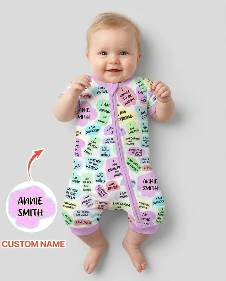 Mom & Baby Daily Affirmation Bamboo Shorty Zippy