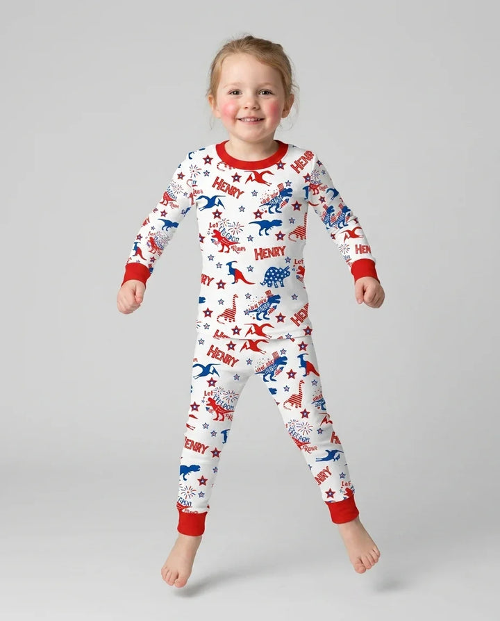 Zweiteiliges Langarm-Pyjama-Set mit Sommerfrüchten