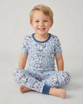 Happy Soccer Ball Family Matching Bamboo Two Piece Short Sleeve Pajama Set