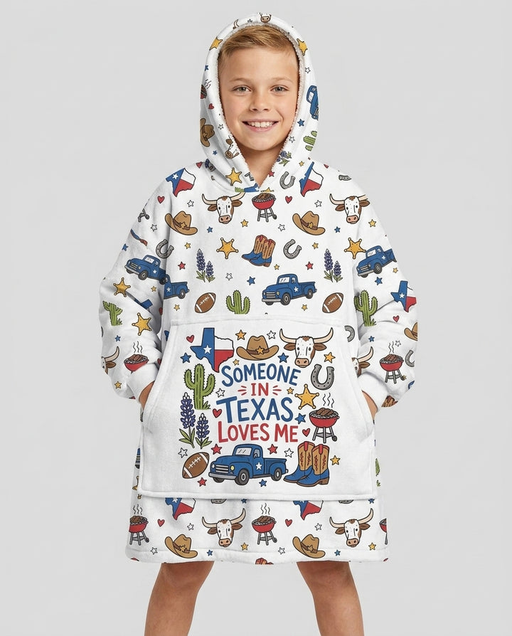 Someone in Texas Loves Me Bamboo Blanket Hoodie