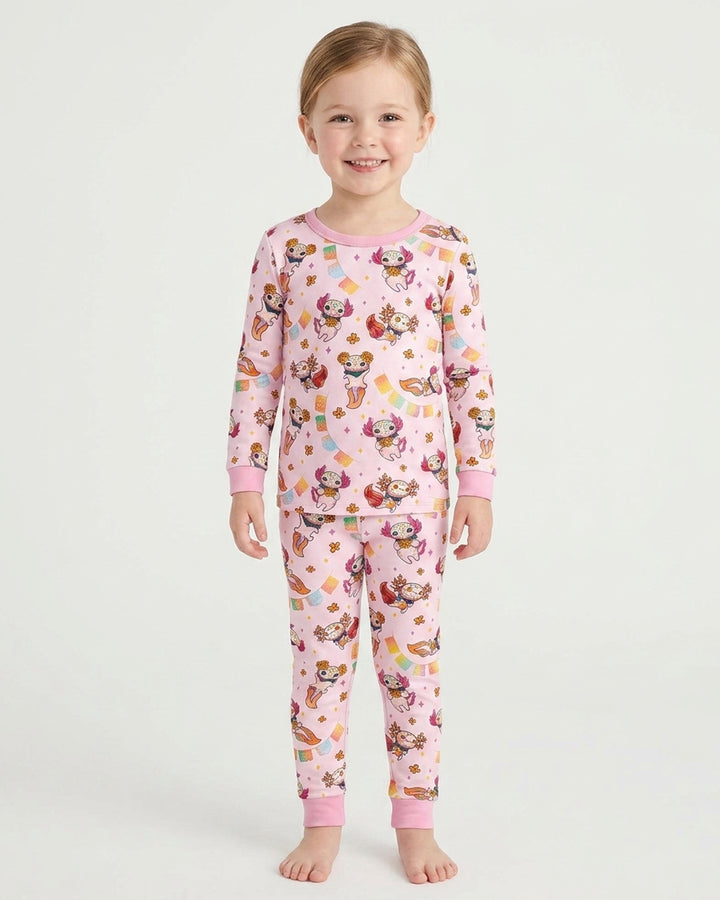 Axololt Día de los Muertos Bamboo Two Piece Long Sleeve Pajama Set