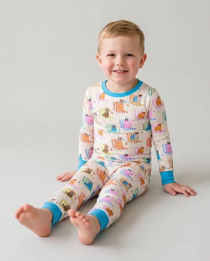 Zweiteiliges Langarm-Pyjama-Set mit Sommerfrüchten