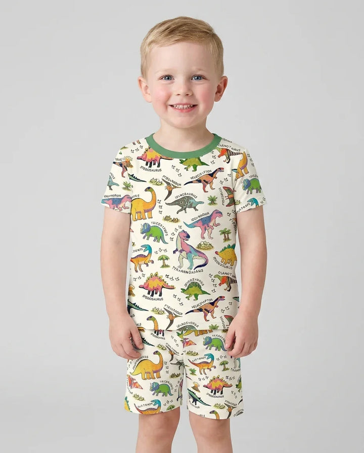 Template Zweiteiliges Pyjama-Set mit kurzen Ärmeln und Shorts