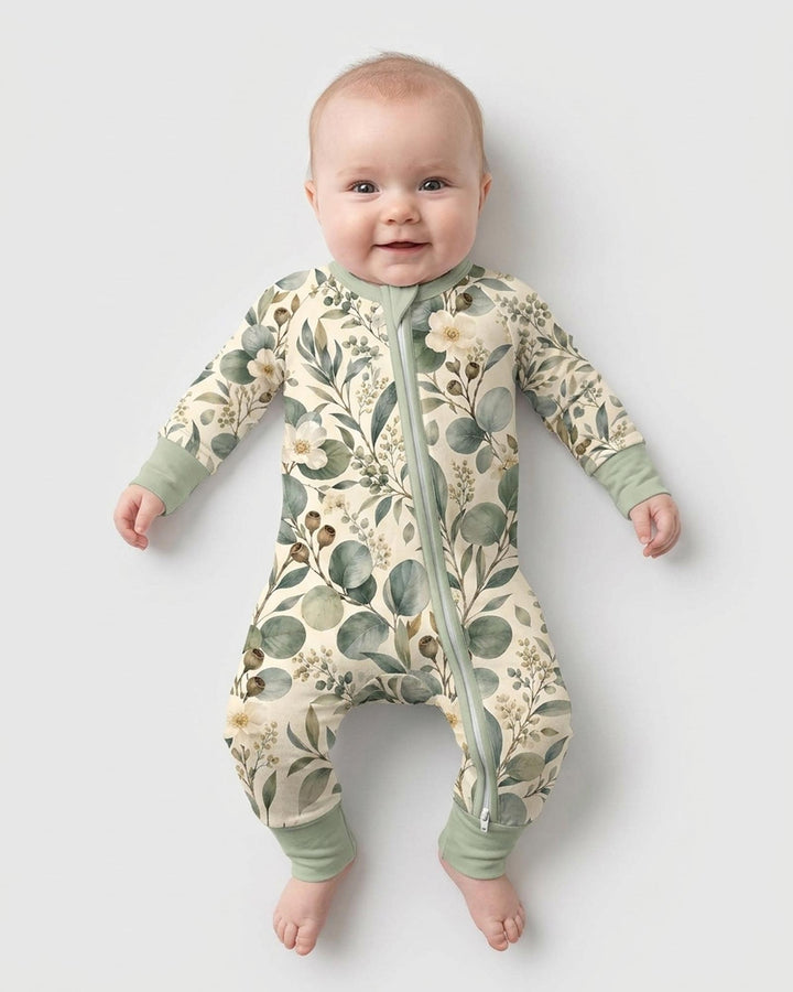 Eucalyptus Botanical Floral Pattern Bamboo Convertible Zippy