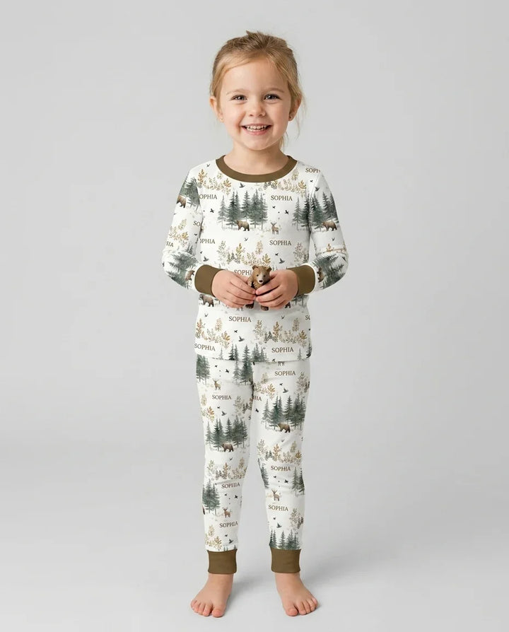 Zweiteiliges Langarm-Pyjama-Set mit Sommerfrüchten
