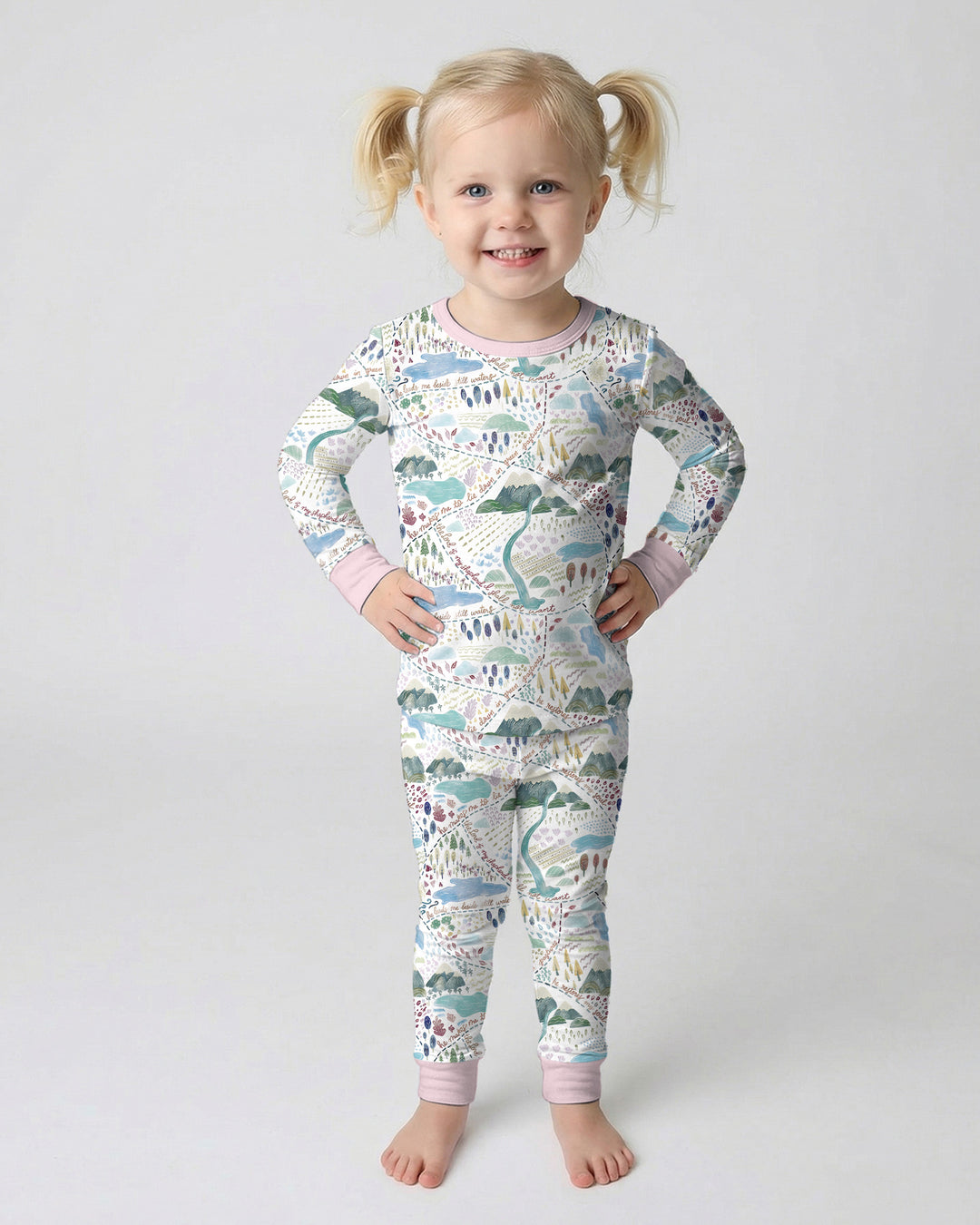 Zweiteiliges Langarm-Pyjama-Set mit Sommerfrüchten
