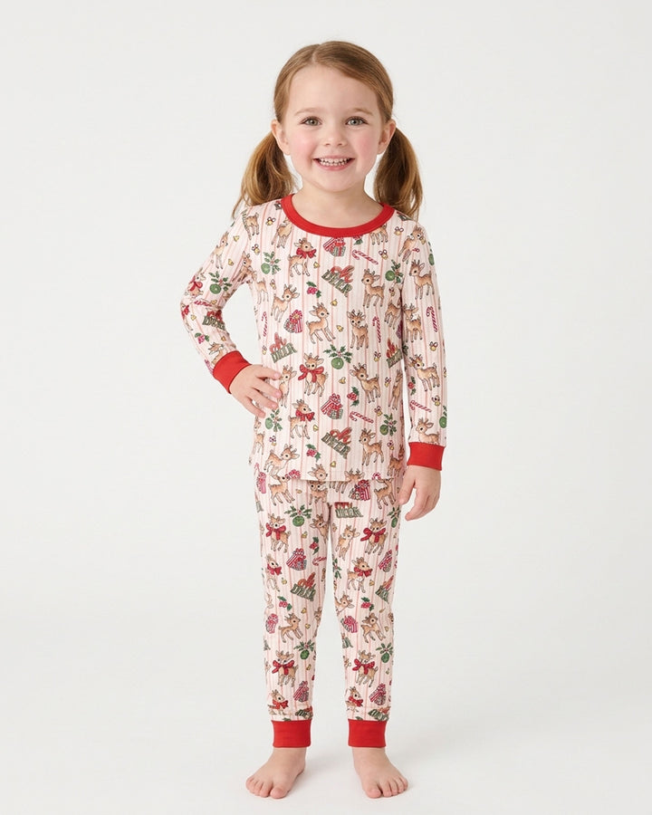 Oh Deer Mommy & Me Matching Bamboo Two Piece Long Sleeve Pajama Set