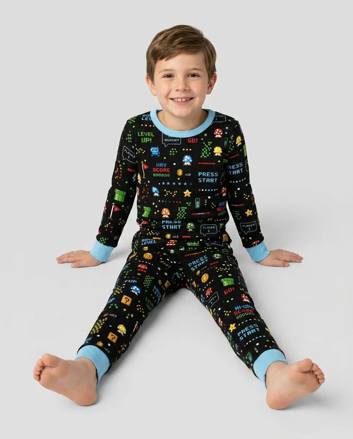 Zweiteiliges Langarm-Pyjama-Set mit Sommerfrüchten