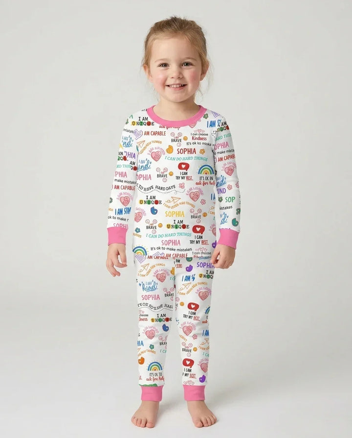 Zweiteiliges Langarm-Pyjama-Set mit Sommerfrüchten