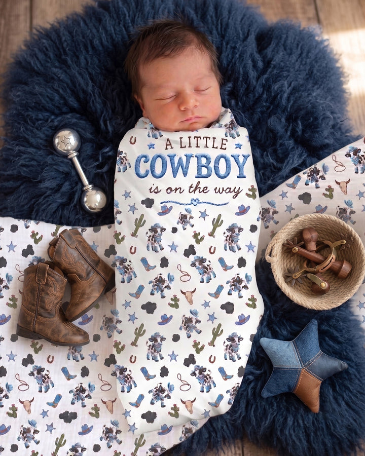 Little Cutie Cow swaddle blanket
