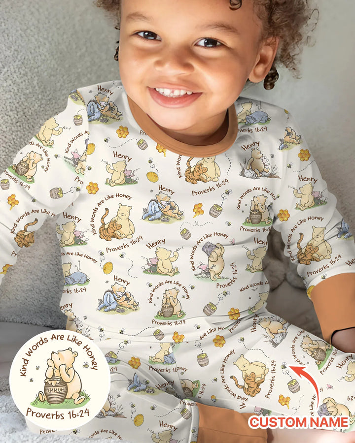 Zweiteiliges Langarm-Pyjama-Set mit Sommerfrüchten