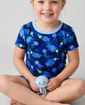Happy Glow Fish Bamboo Two Piece Short Sleeve Shorts Pajama Set