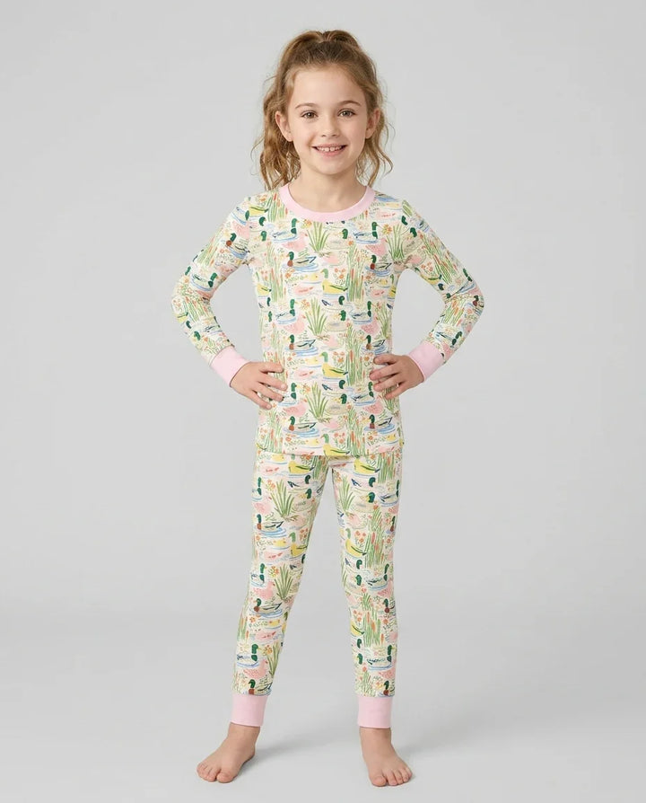 Zweiteiliges Langarm-Pyjama-Set mit Sommerfrüchten
