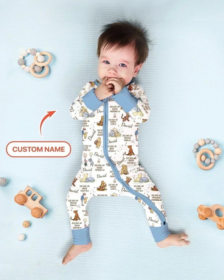 Custom Name God Says I Am Classic Bear Bamboo Convertible Zippy