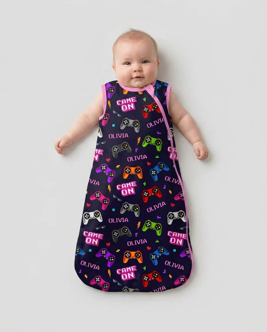 Custom Name Game On Family Matching Bamboo Sleep Bag