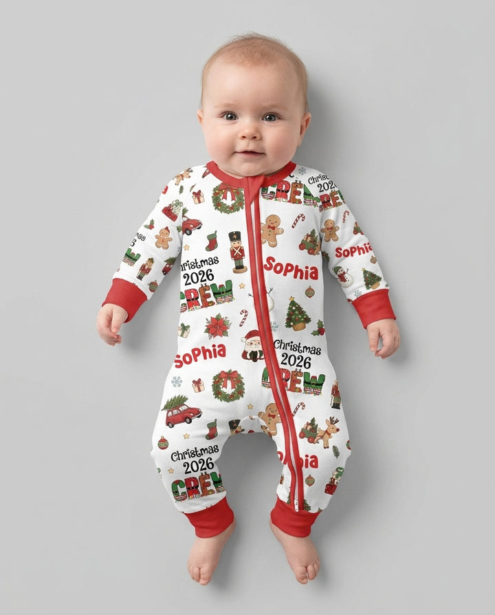 Custom Name Christmas 2026 Crew Bamboo Convertible Zippy