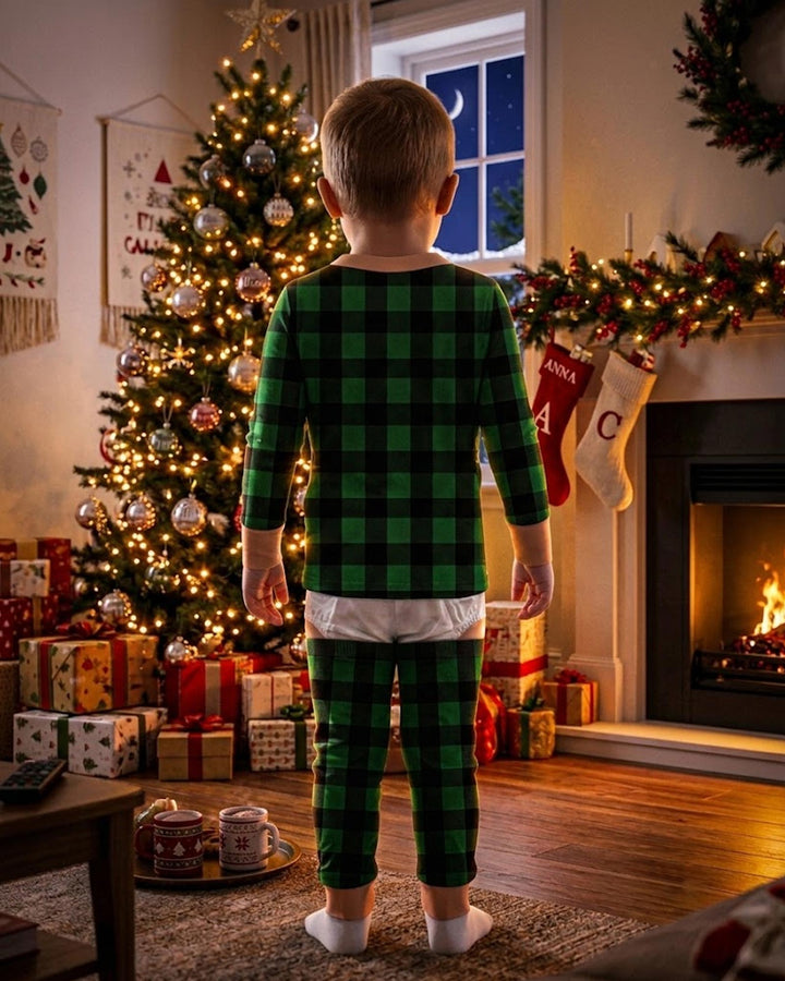 Kid Funny Christmas Bamboo Two Piece Long Sleeve Pajama Set