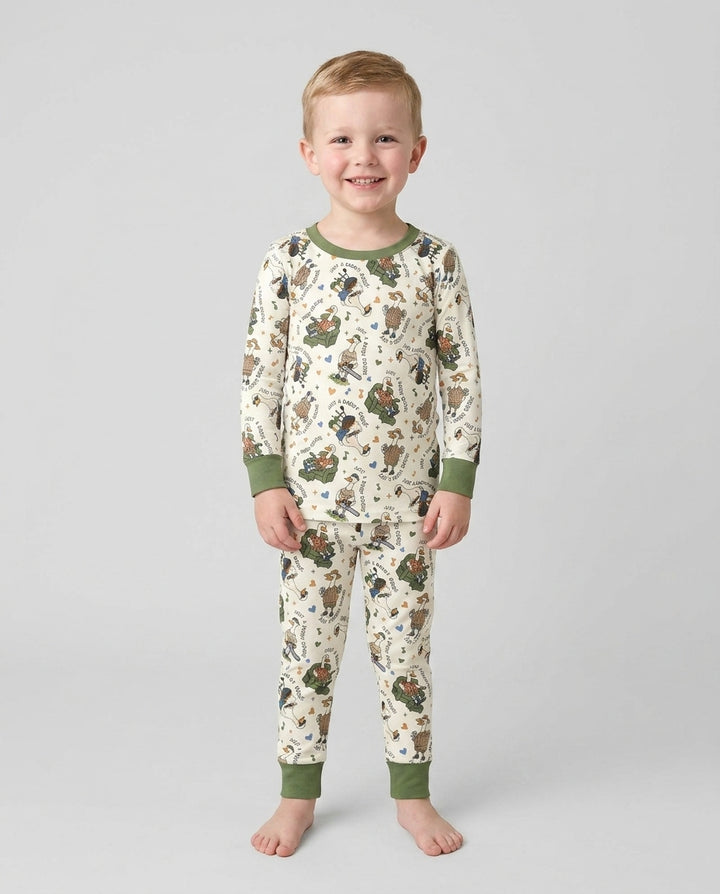 Zweiteiliges Langarm-Pyjama-Set mit Sommerfrüchten