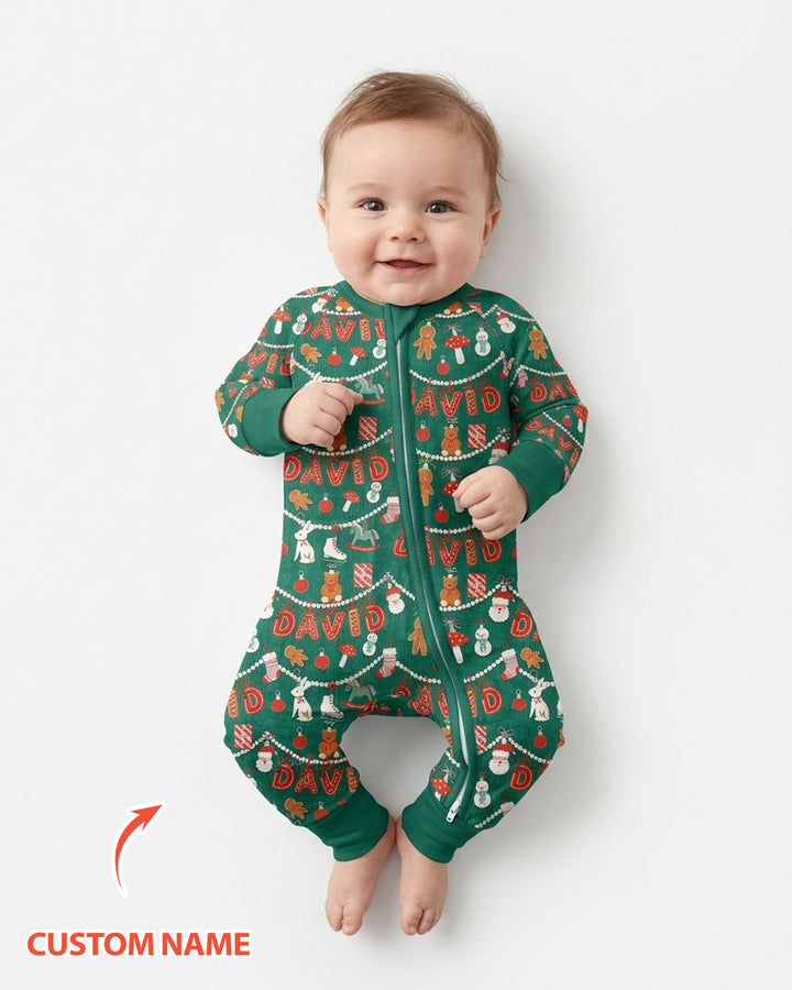 Merry Gingerbread Custom Name Bamboo Convertible Zippy