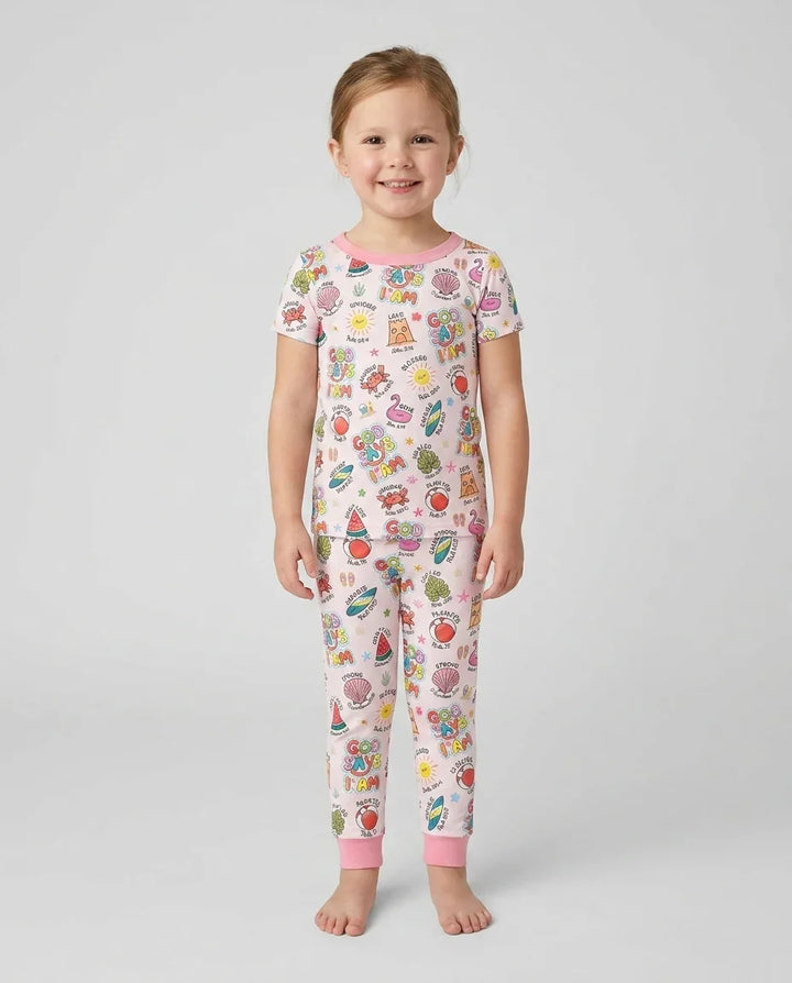 Zweiteiliges, kurzärmliges Pyjama-Set mit Marienkäfern