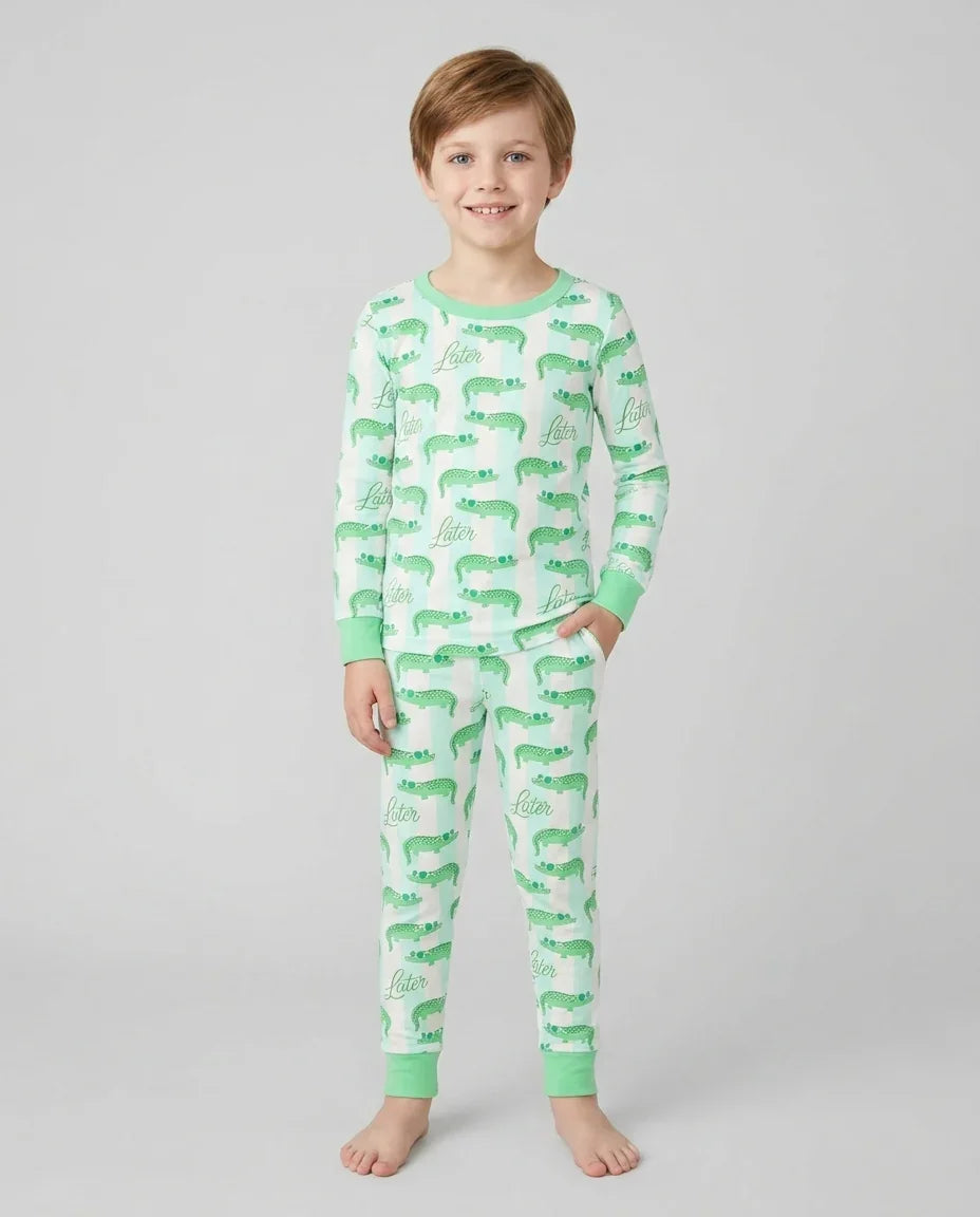 Zweiteiliges Langarm-Pyjama-Set mit Sommerfrüchten