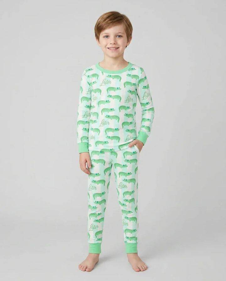 Zweiteiliges Langarm-Pyjama-Set mit Sommerfrüchten