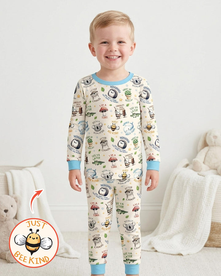 Silly Little Puns Bamboo Two Piece Long Sleeve Pajama Set