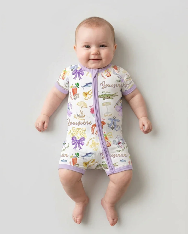 Louisiana Preppy Summer Bamboo Shorty Zippy