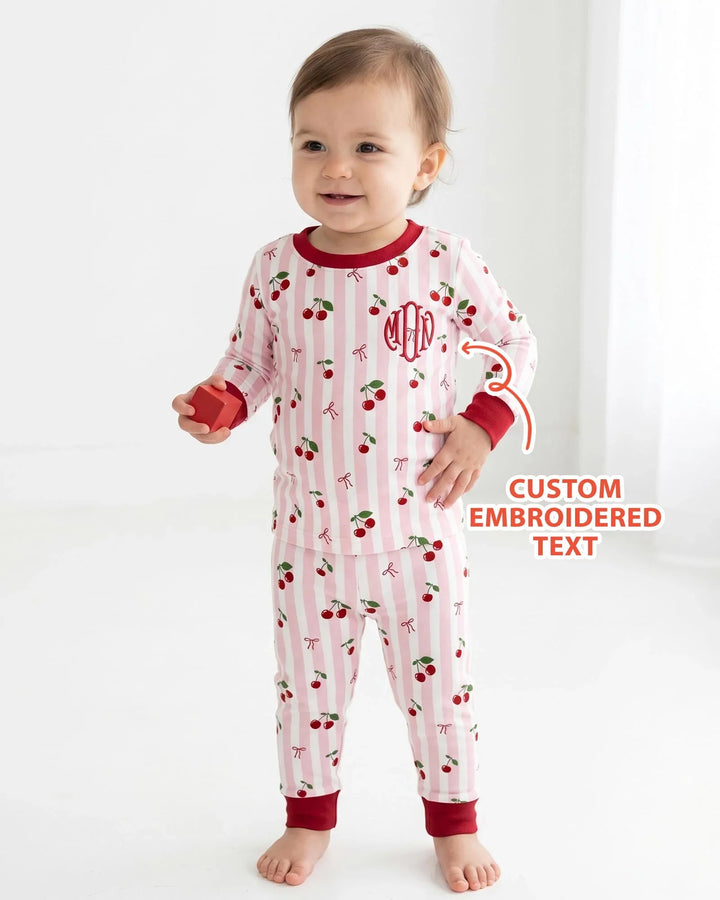 Zweiteiliges Langarm-Pyjama-Set mit Sommerfrüchten