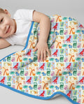 Rainbow Dino Friends Family Matching Bamboo Blanket
