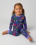 Zweiteiliges Langarm-Pyjama-Set mit Sommerfrüchten