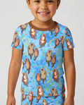 Template Zweiteiliges Pyjama-Set mit kurzen Ärmeln und Shorts