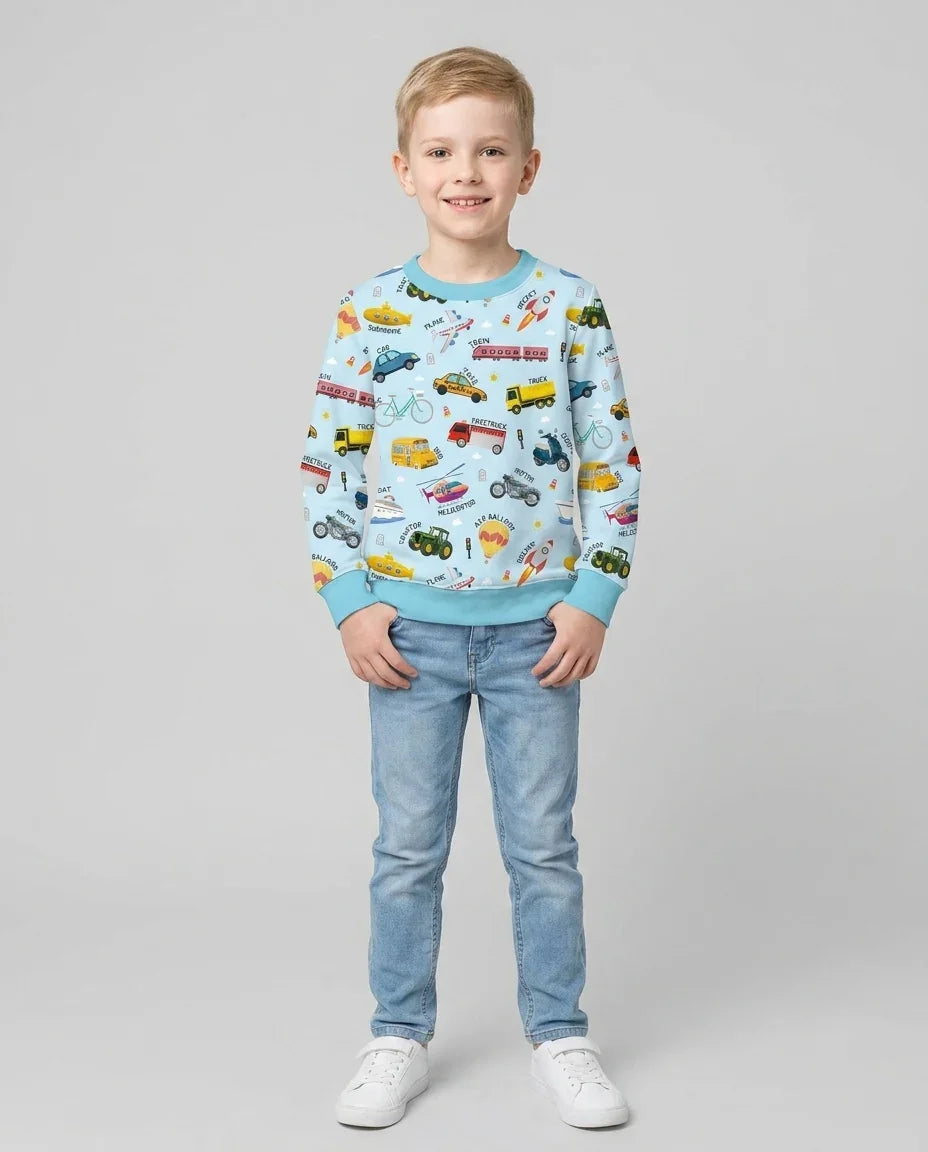 Vehicle Vocabulary Bamboo Crewneck Sweatshirt