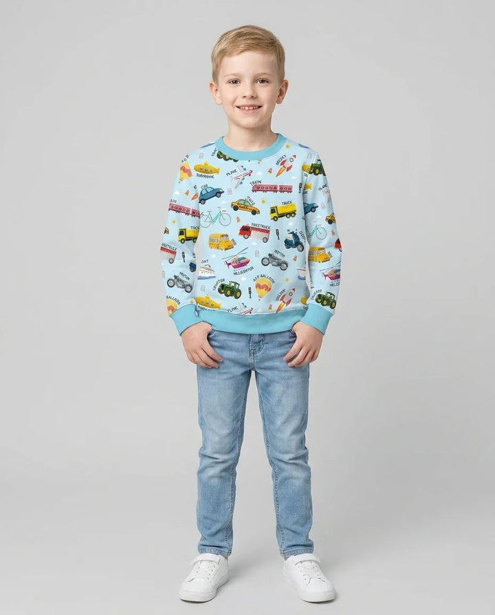 Vehicle Vocabulary Bamboo Crewneck Sweatshirt
