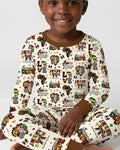 Zweiteiliges Langarm-Pyjama-Set mit Sommerfrüchten