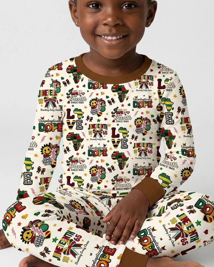 Zweiteiliges Langarm-Pyjama-Set mit Sommerfrüchten