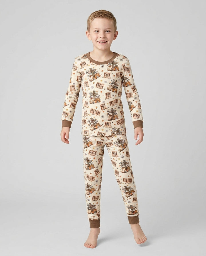 Zweiteiliges Langarm-Pyjama-Set mit Sommerfrüchten