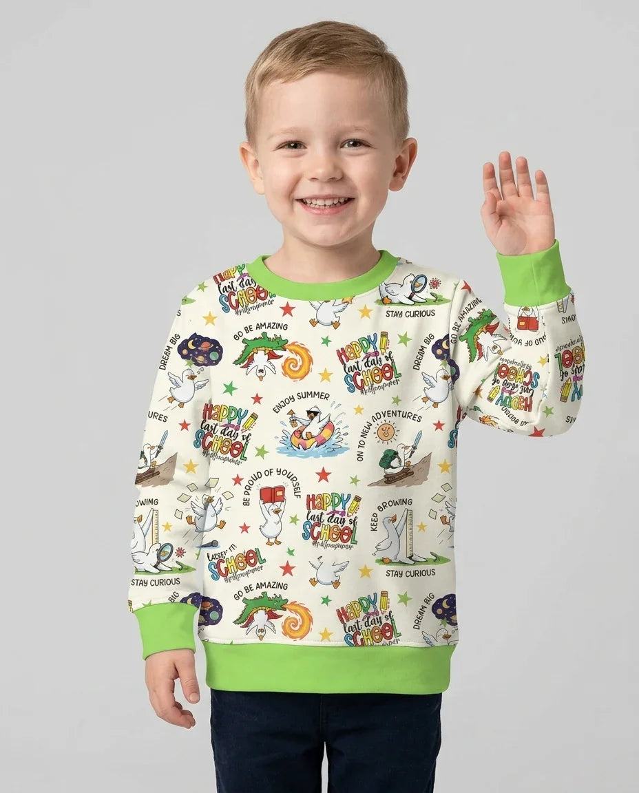 Silly Goose Happy Last Day of School Bambus-Rundhals-Sweatshirt