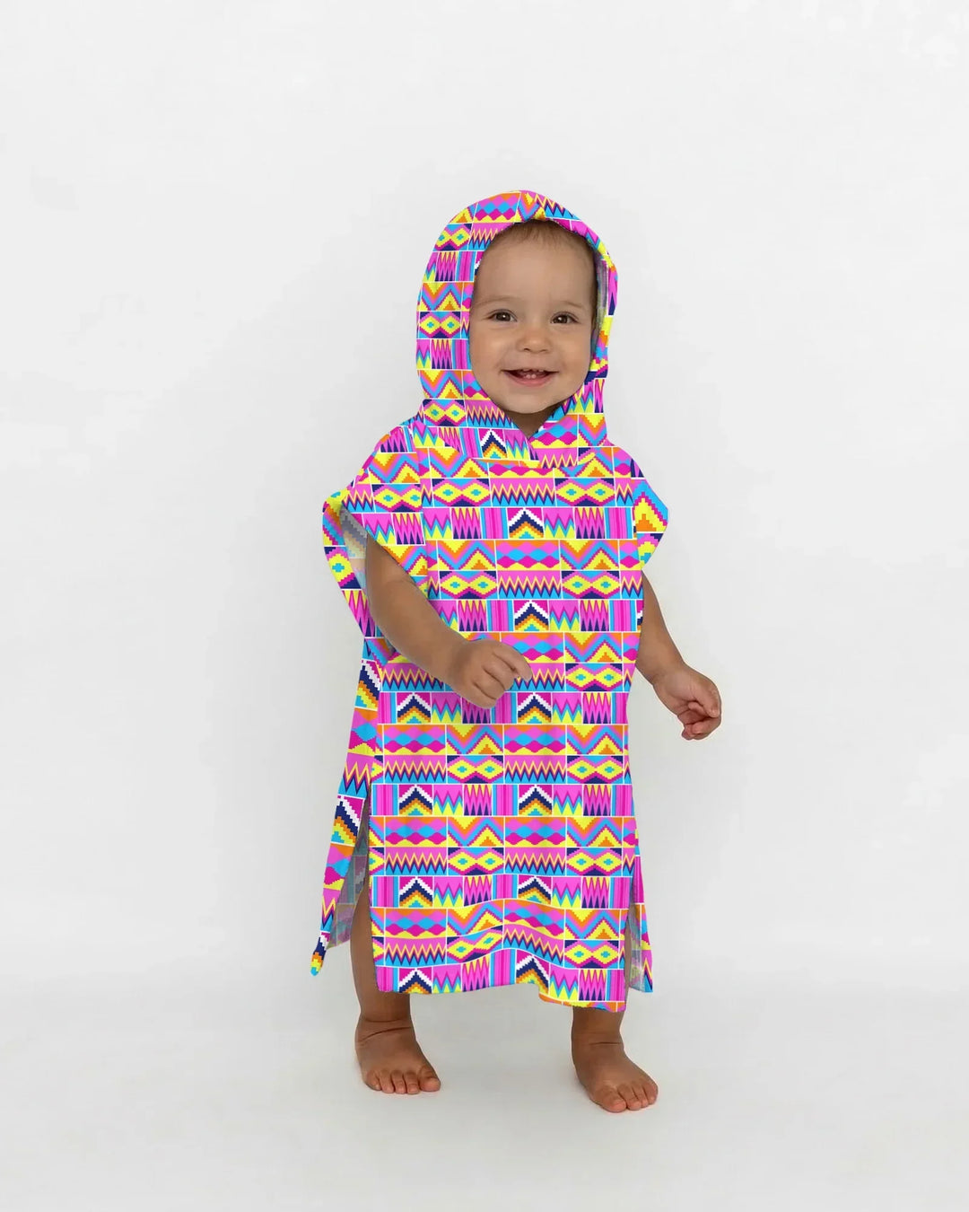 Kente Vibes Familien-Badeponcho aus Bambus