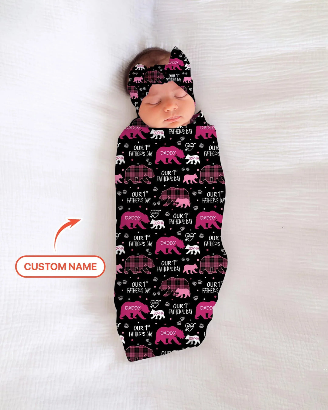 Unser 1. Vatertag Daddy Bear & Me passende Puckdecke