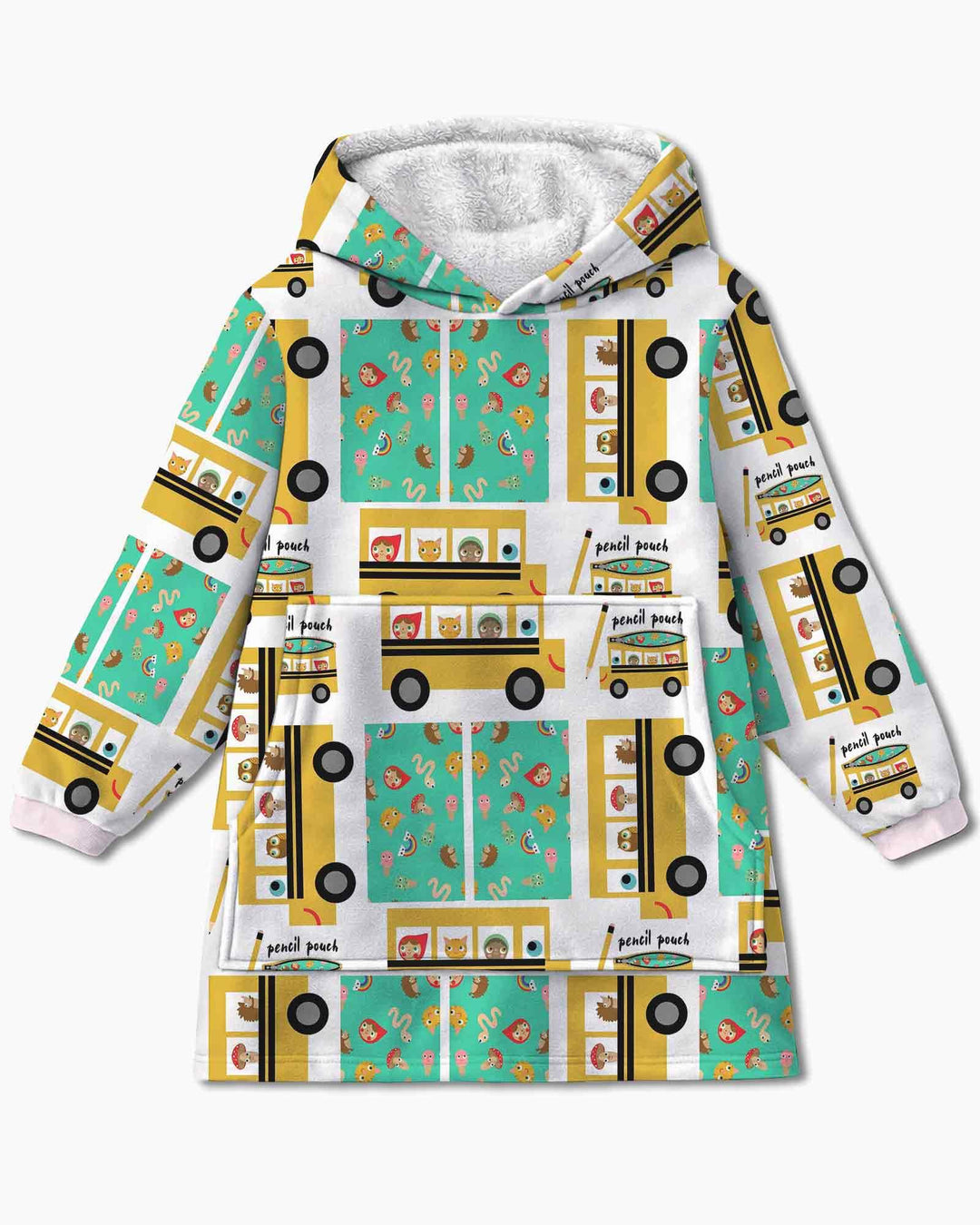School Bus Adventures Bamboo Blanket Hoodie