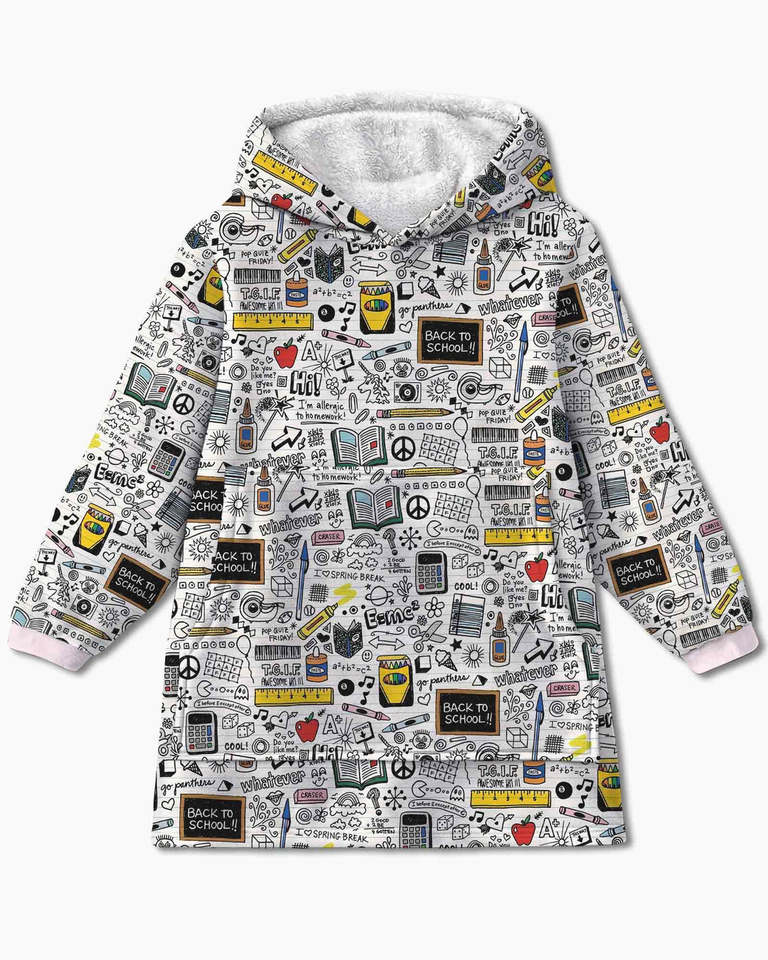 School Days Doodles Bamboo Blanket Hoodie