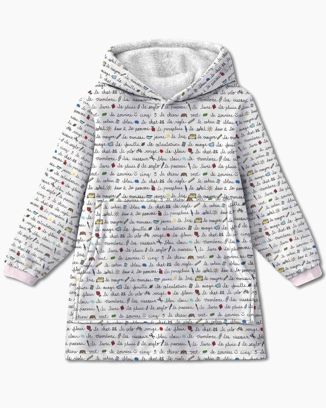 French Classroom Notes Bamboo Blanket Hoodie