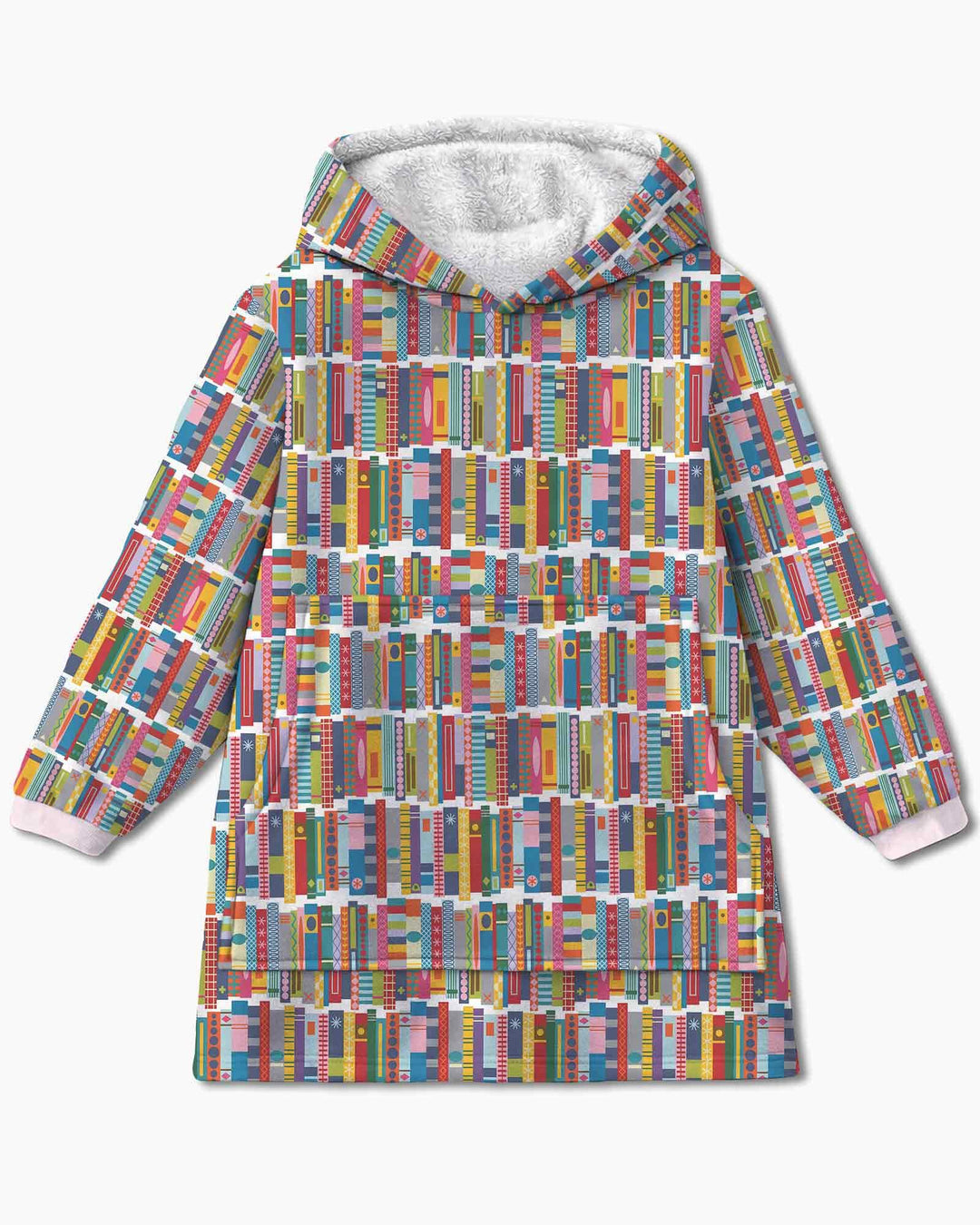 Rainbow Bookshelf Bamboo Blanket Hoodie