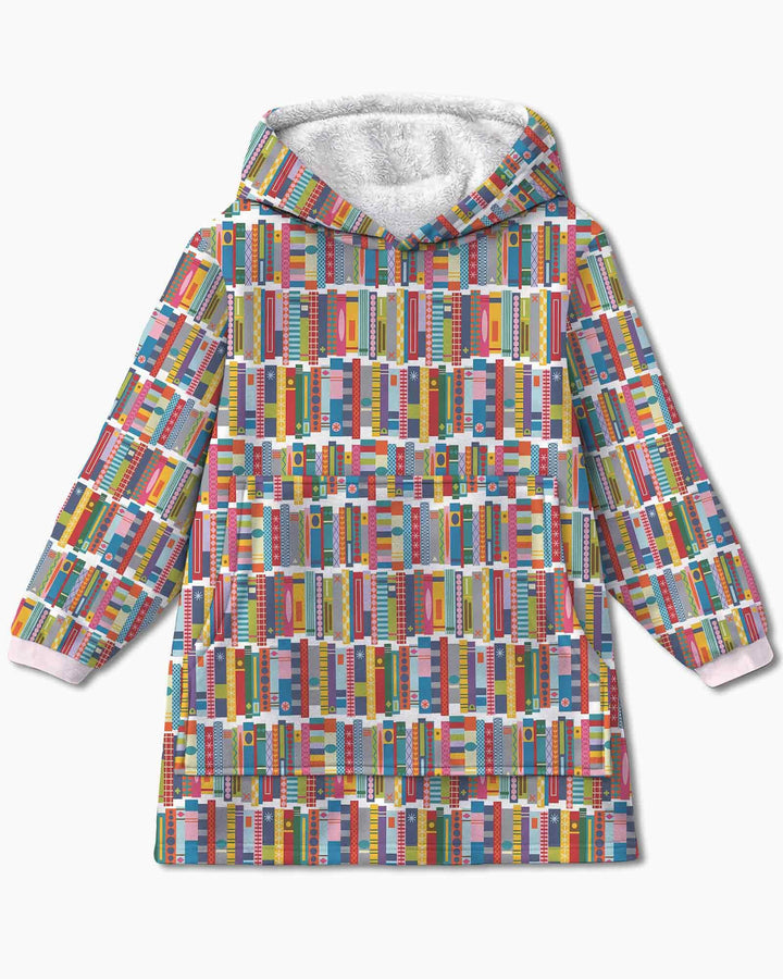 Rainbow Bookshelf Bamboo Blanket Hoodie