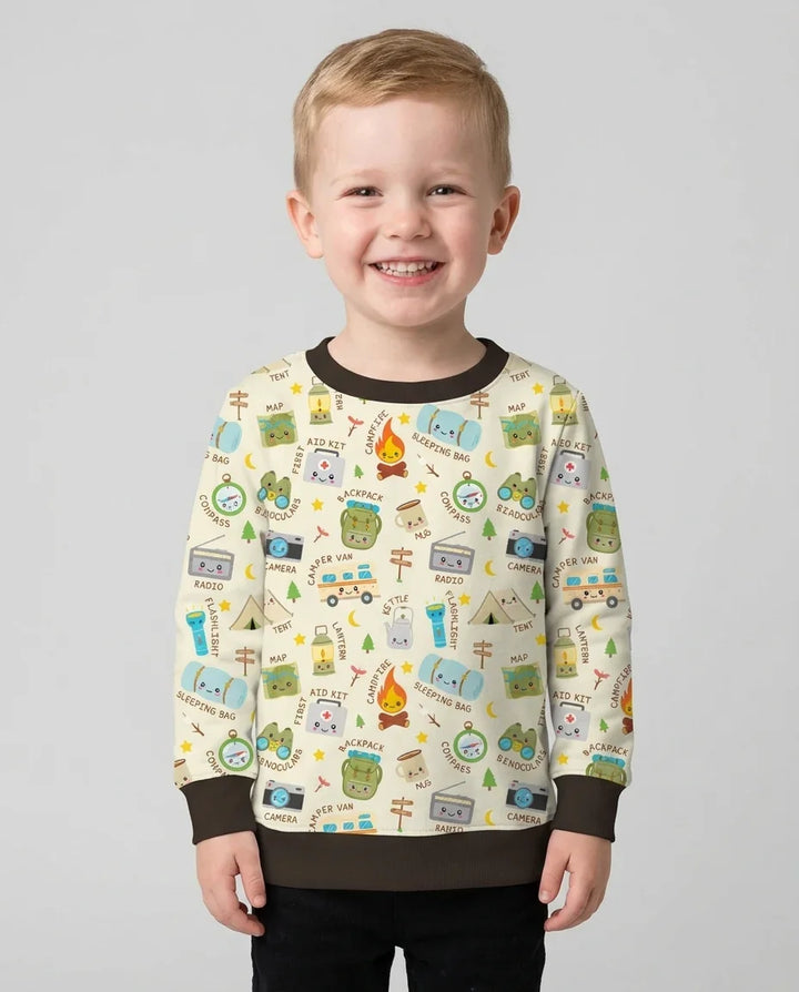 Familien-Sweatshirt mit Rundhalsausschnitt „Little Camp Adventure“.