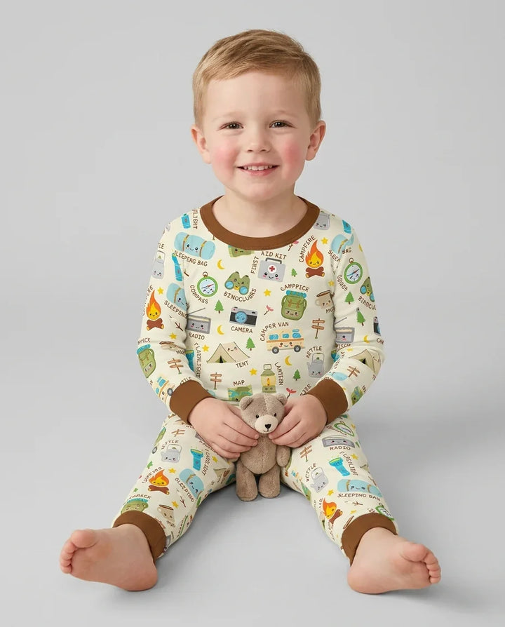 Zweiteiliges Langarm-Pyjama-Set mit Sommerfrüchten